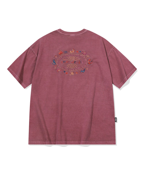 CAT STITCH PIGMENT SHORT SLEEVE TEE - 4 COLORS PINK