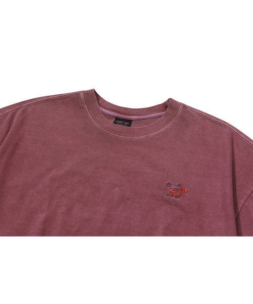 CAT STITCH PIGMENT SHORT SLEEVE TEE - 4 COLORS PINK