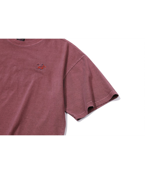 CAT STITCH PIGMENT SHORT SLEEVE TEE - 4 COLORS PINK