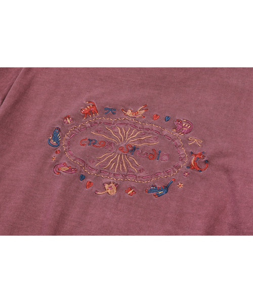 CAT STITCH PIGMENT SHORT SLEEVE TEE - 4 COLORS PINK
