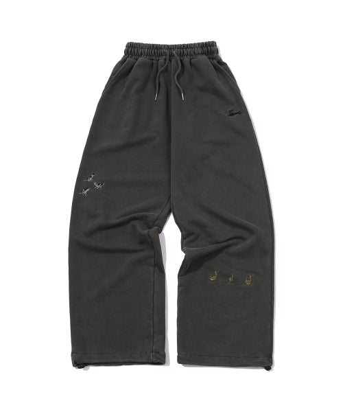 STITCH PIGMENT SWEATPANTS - 2 COLORS BLACK