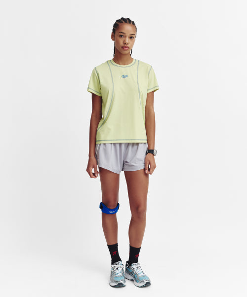 SPORTS FIT CONTRAST STITCH SHORT SLEEVE T SHIRT - 3 COLORS PINK
