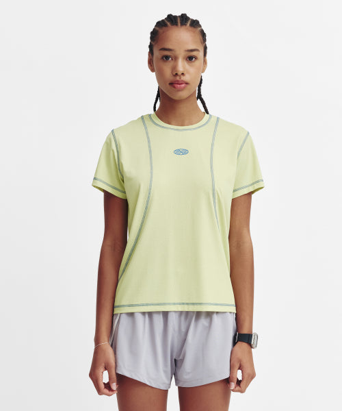 SPORTS FIT CONTRAST STITCH SHORT SLEEVE T SHIRT - 3 COLORS PINK