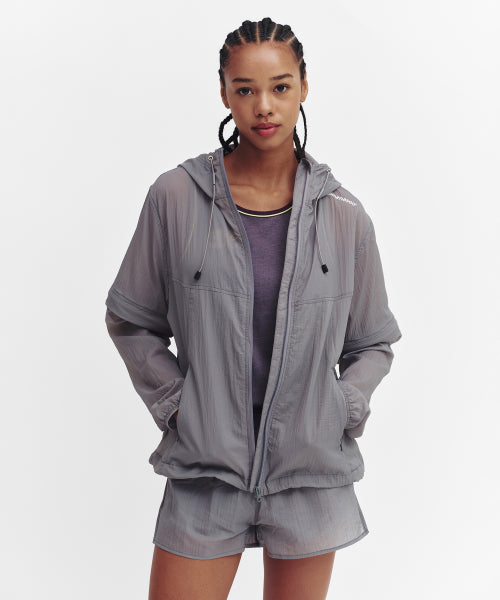 2WAY CONVERTIBLE HOOD JACKET GREY