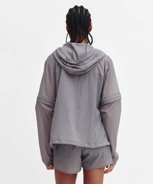 2WAY CONVERTIBLE HOOD JACKET GREY