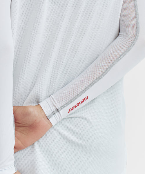 AIR MESH RUNNING ARM SLEEVES - 2 COLORS WHITE