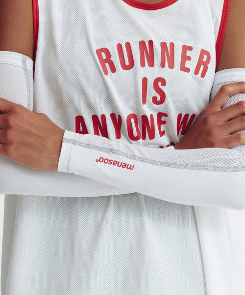 AIR MESH RUNNING ARM SLEEVES - 2 COLORS WHITE