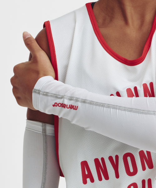 AIR MESH RUNNING ARM SLEEVES - 2 COLORS WHITE