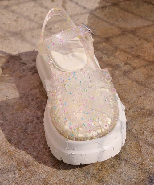 GLAIR PLATFORM FISHERMAN SANDALS - CLEAR STAR AS SHOWN