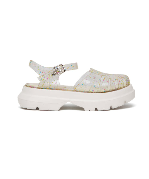 GLAIR PLATFORM FISHERMAN SANDALS - CLEAR STAR AS SHOWN