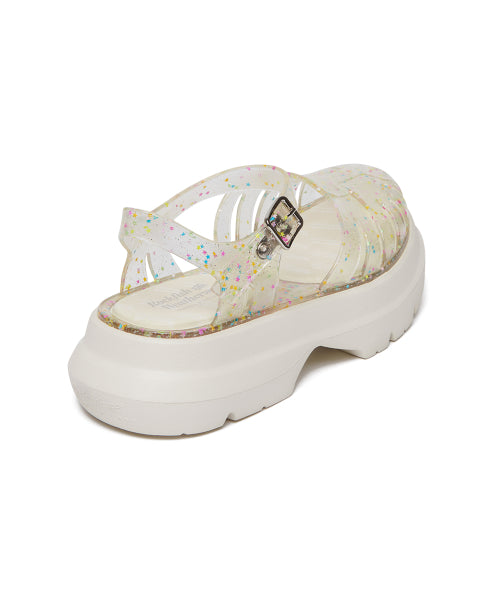 GLAIR PLATFORM FISHERMAN SANDALS - CLEAR STAR AS SHOWN