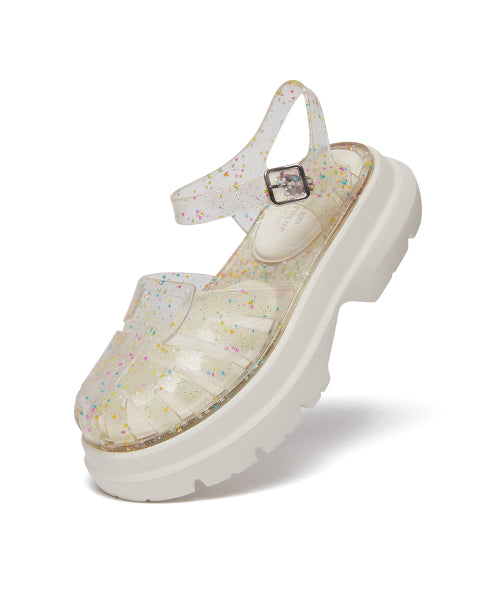 GLAIR PLATFORM FISHERMAN SANDALS - CLEAR STAR AS SHOWN