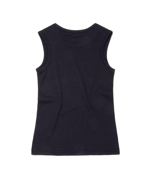WAFFLE SLEEVELESS - 2 COLORS BLACK