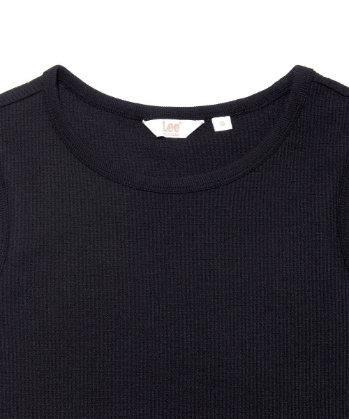 WAFFLE SLEEVELESS - 2 COLORS BLACK