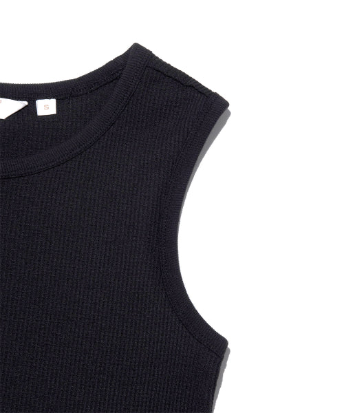 WAFFLE SLEEVELESS - 2 COLORS BLACK