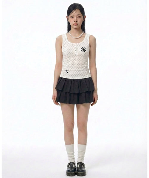 DOT SNAP BUTTON TOP - 3 COLORS WHITE