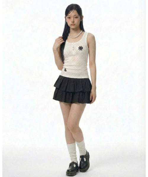 DOT SNAP BUTTON TOP - 3 COLORS WHITE