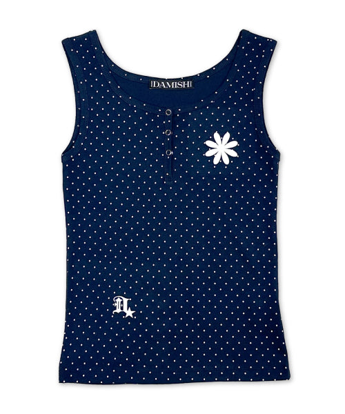 DOT SNAP BUTTON TOP - 3 COLORS NAVY