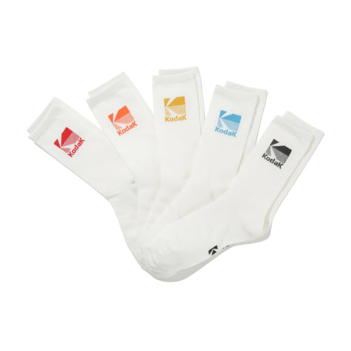 KODAK MULTI LOGO PACKAGE SOCKS 5PC MULTI