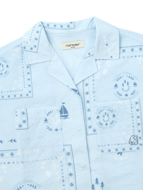 SEERSUCKER SHORT SLEEVE SHIRT - 3 COLORS LIGHT BLUE