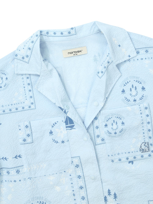 SEERSUCKER SHORT SLEEVE SHIRT - 3 COLORS LIGHT BLUE