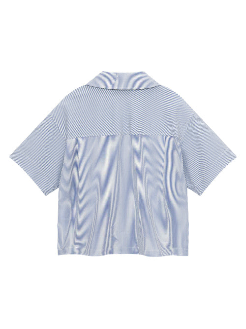 SEERSUCKER SHORT SLEEVE SHIRT - 3 COLORS SMOKEY BLUE