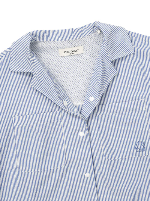 SEERSUCKER SHORT SLEEVE SHIRT - 3 COLORS SMOKEY BLUE
