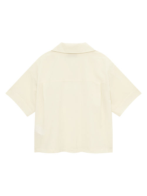 SEERSUCKER SHORT SLEEVE SHIRT - 3 COLORS PASTEL YELLOW