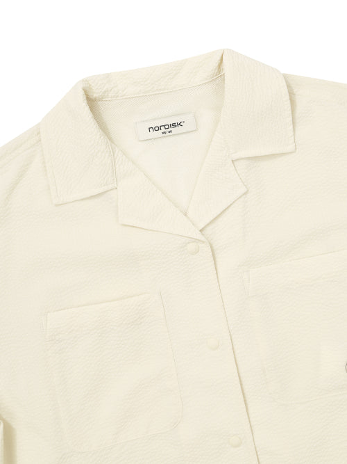 SEERSUCKER SHORT SLEEVE SHIRT - 3 COLORS PASTEL YELLOW