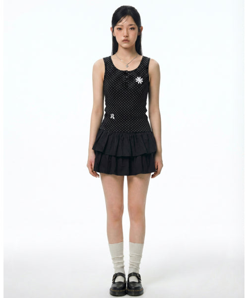 DOT SNAP BUTTON TOP - 3 COLORS BLACK