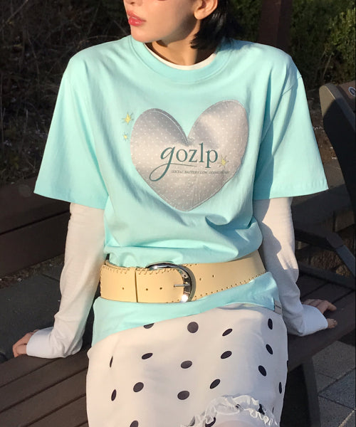 HEART PATCH T-SHIRT - 3 COLORS WHITE