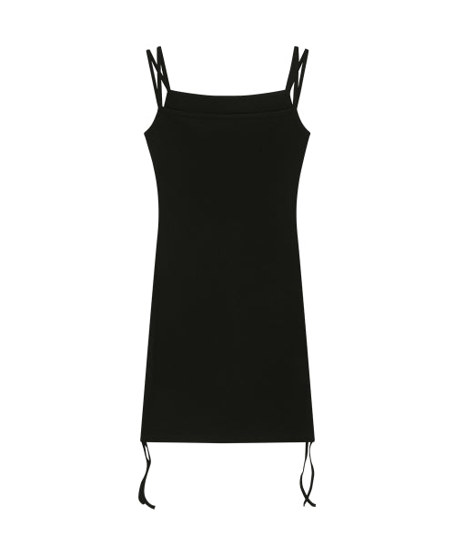 LAYER SHIRRING DRESS - 2 COLORS