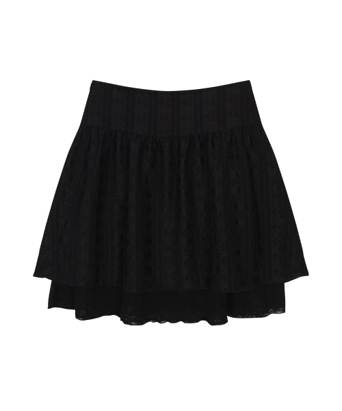LACY CHECK SKIRT - 2 COLORS