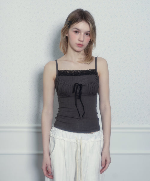 UUUUP DAISY SLEEVELESS TOP - 3 COLORS CHARCOAL