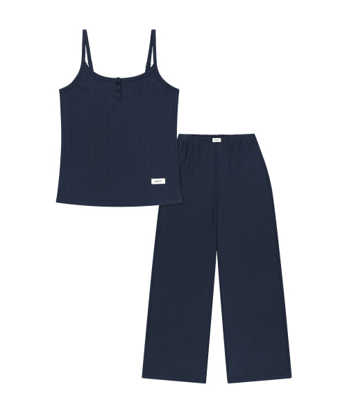 UNDERWEAR W POINTELLE CAMI LOUNGE SET - 2 COLORS NAVY