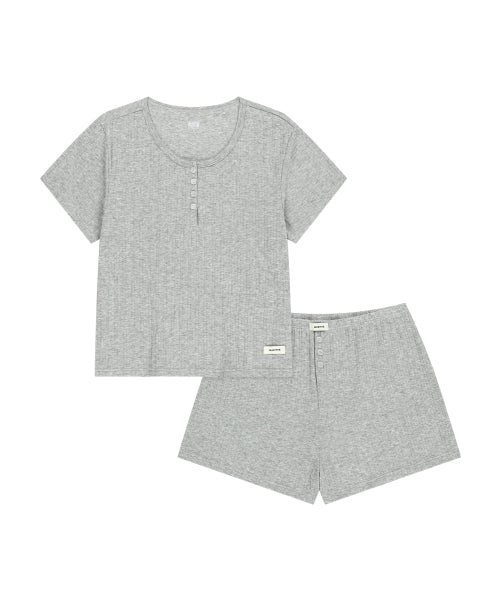 UNDERWEAR W POINTELLE LOUNGE SET HEATHER - 3 COLORS GREY