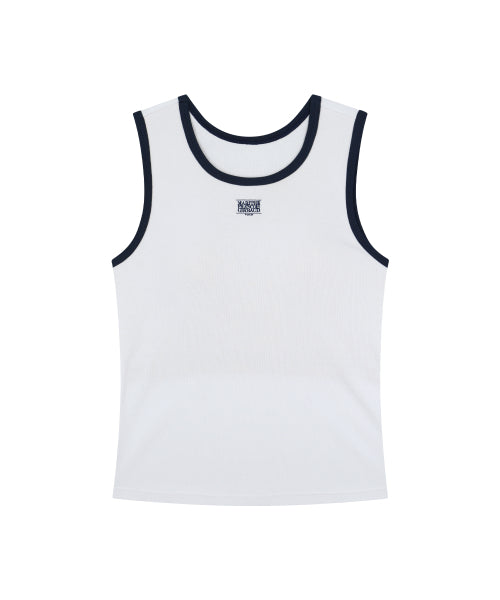 UNDERWEAR W CLASSIC LOGO RINGER TANK BRA TOP HEATHER - 3 COLORS WHITE