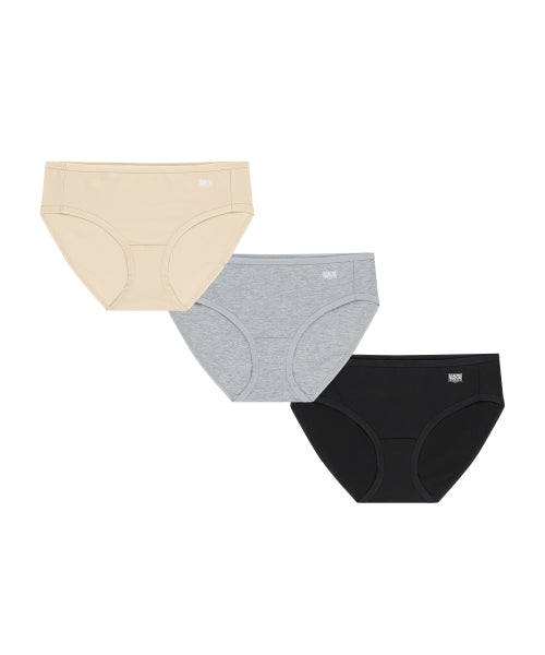 UNDERWEAR W BASIC HIPSTERS 3PACK MIX AS SHOWN