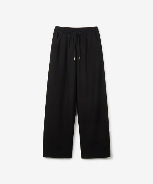 WRINKLE SEMI WIDE BANDED PANTS - 4 COLORS IVORY