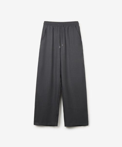 WRINKLE SEMI WIDE BANDED PANTS - 4 COLORS IVORY