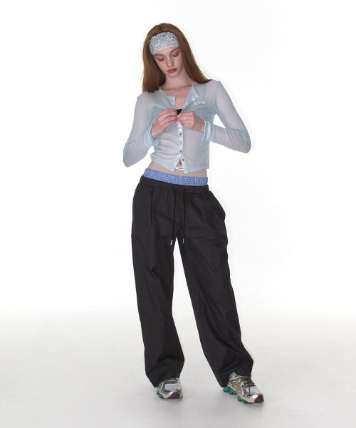 SHEER COLOR BUTTON CARDIGAN - 3 COLORS SKY BLUE