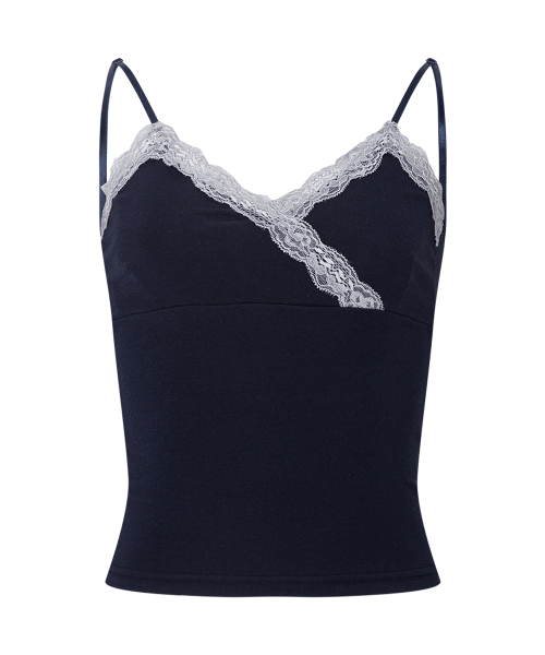 PLEASENOFOLLOW FLORA LACE SLEEVELESS TOP - 9 COLORS NAVY