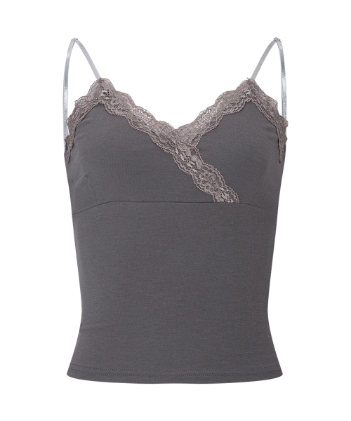 PLEASENOFOLLOW FLORA LACE SLEEVELESS TOP - 9 COLORS GREY