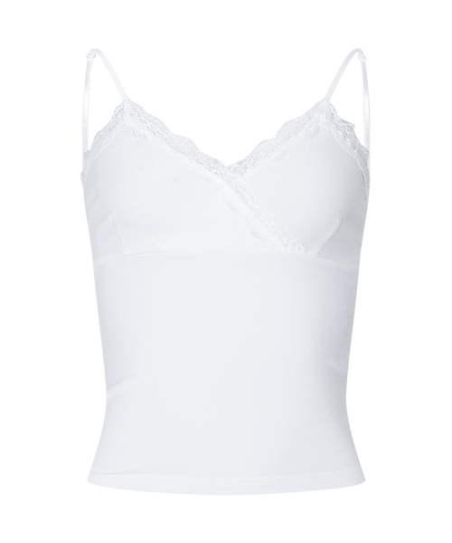 PLEASENOFOLLOW FLORA LACE SLEEVELESS TOP - 9 COLORS WHITE