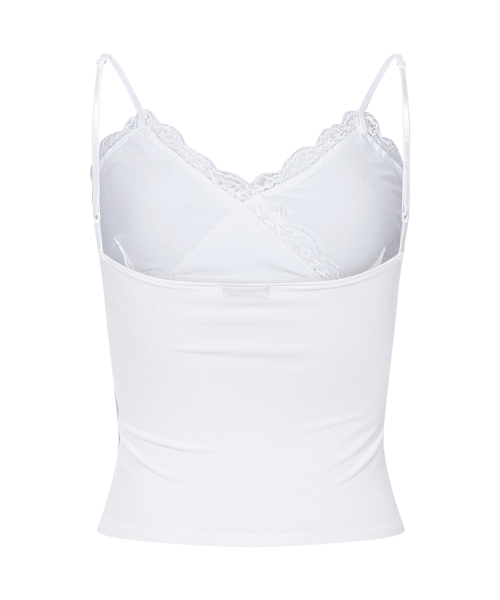PLEASENOFOLLOW FLORA LACE SLEEVELESS TOP - 9 COLORS WHITE
