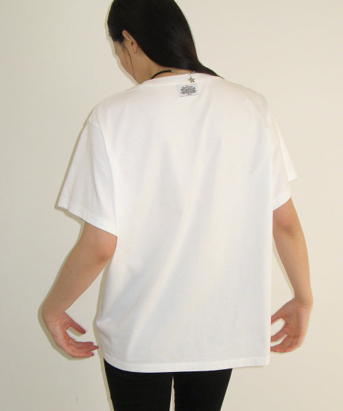I RR APPLIQUE BASIC FIT T SHIRT - 2 COLORS WHITE