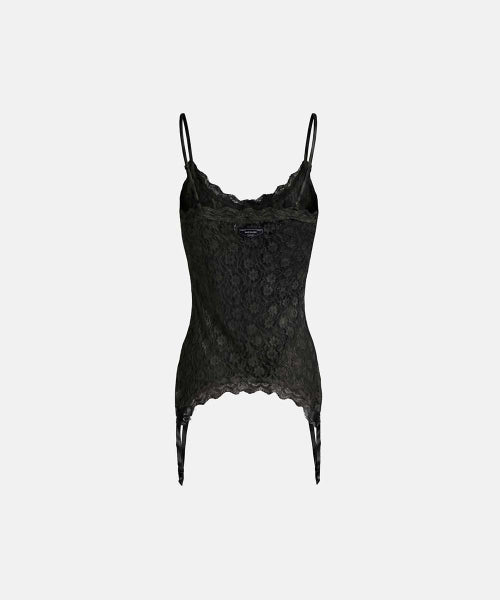 BADBLOOD GARTER LACE CAMI TANK - 2 COLORS BLACK