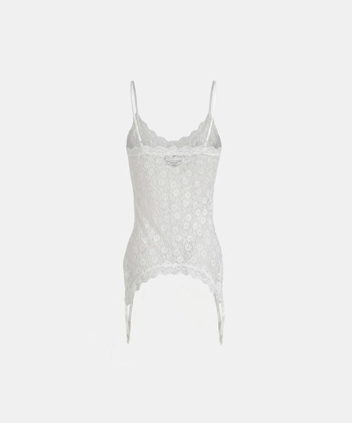 BADBLOOD GARTER LACE CAMI TANK - 2 COLORS WHITE