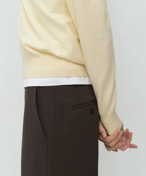 WOMEN'S ESSENTIAL V-NECK KNIT - 9 COLORS CREAM