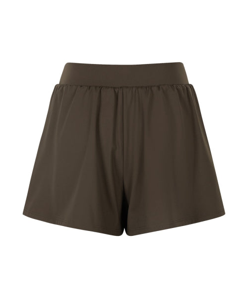 WOMEN 2IN1 A-LINE SETUP SHORTS #NINGNING同款！ - 2 COLORS BROWN